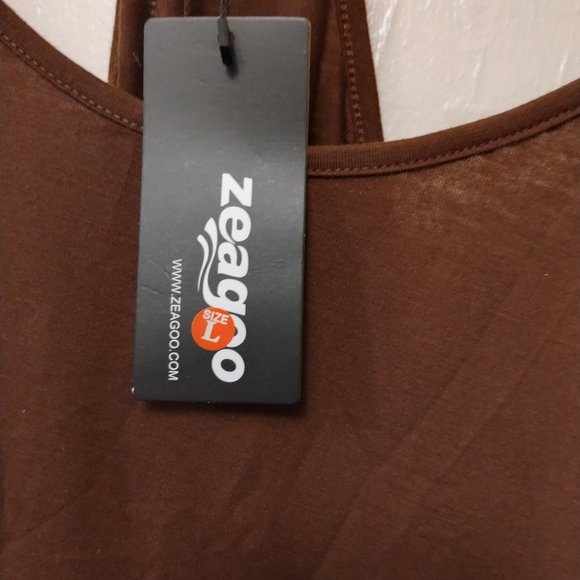 Brown Flowy Racerback Tank - Picture 4 of 6